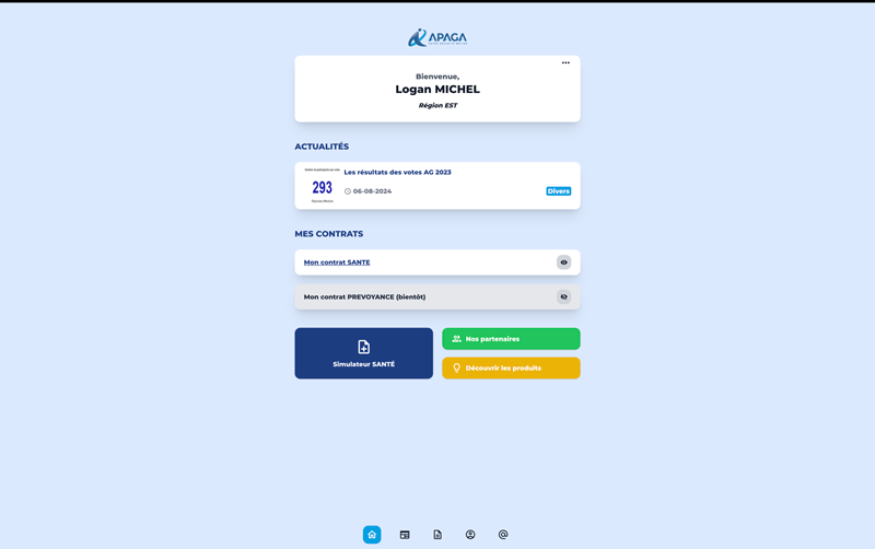 Copie d'écran de l'application